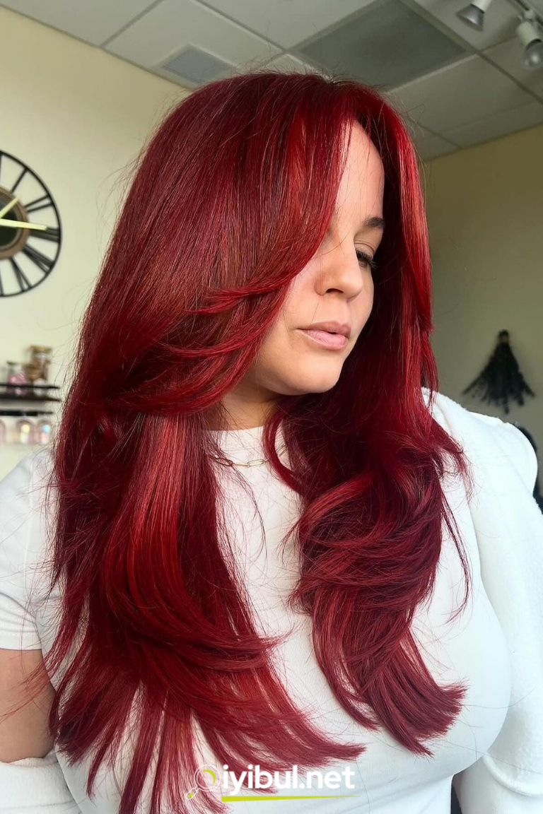Red Hair Color and 8 Different Reflection Shades
